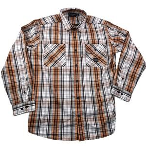 Harley-Davidson Mens 2XL Orange‎ Black Long Sleeve Limited Edition Biker Shirt